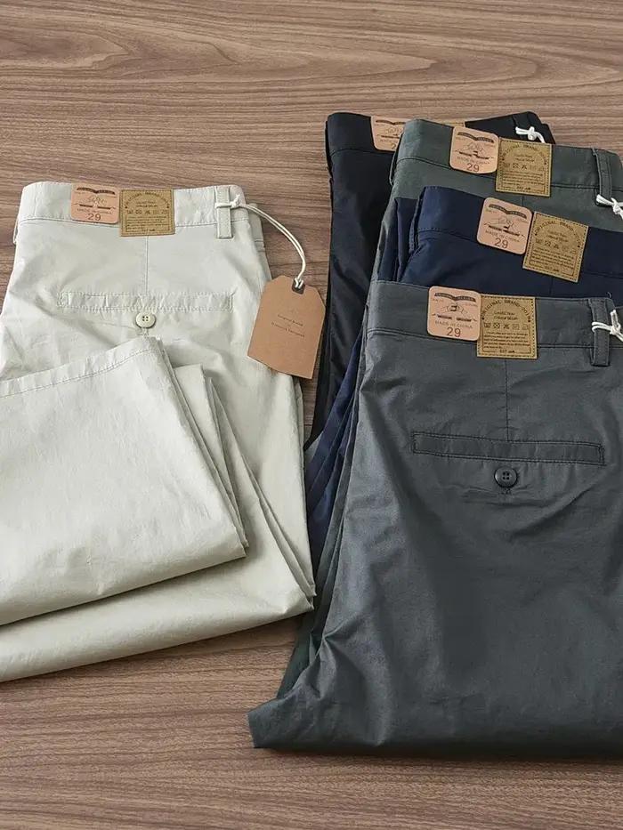Pantalon décontracté rétro américain pour homme, 2024 coton, mince, micro élasticité, simple, affair
