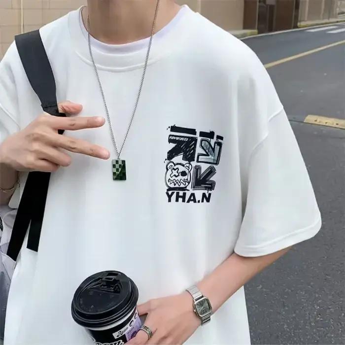 M-8xL printemps hommes T-shirt manches courtes dessin animé Graffiti imprimé mâle femelle Alphabet