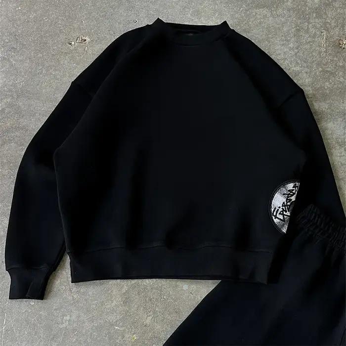 Ensemble de survêtement pour homme, style streetwear Y2K, imprimé, col rond, sweat-shirt et short dé