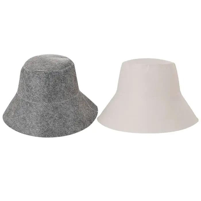 Chapeau de Sauna en feutre Anti-chaleur, casquette russe épaisse en feutre de laine, bonnet de douch