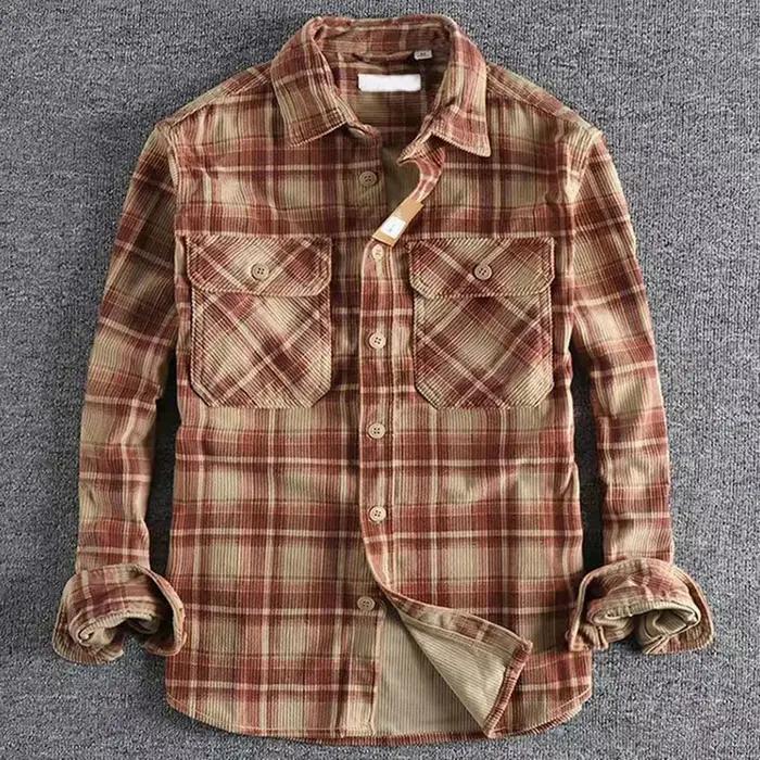 Chemise à manches longues à carreaux pour hommes, Vintage japonais, mode printemps-automne, conforta