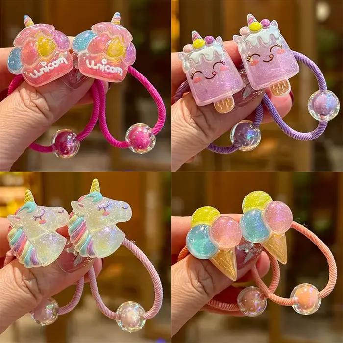 Jolies bandes élastiques arc-en-ciel pour filles, accessoires pour cheveux pour enfants, vêtements d