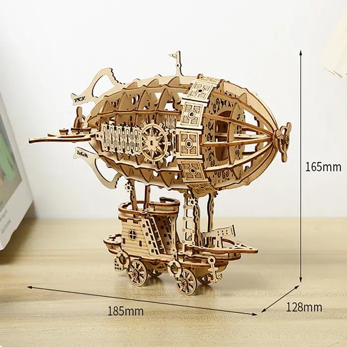 Modèle d'échelle de Puzzle en bois de voiture 3D dirigeable, Kit de modèle de bricolage, cadeau arti