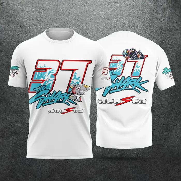 Nouveau T-shirt 2026 imprimé 3D motif Requin du pilote Pedro Acosta n°37, pour homme et femme, décon