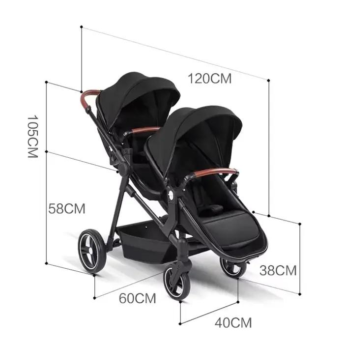 Nouvelle poussette Double légère pliable, Double siège, Portable, multifonctionnelle, peut être pris
