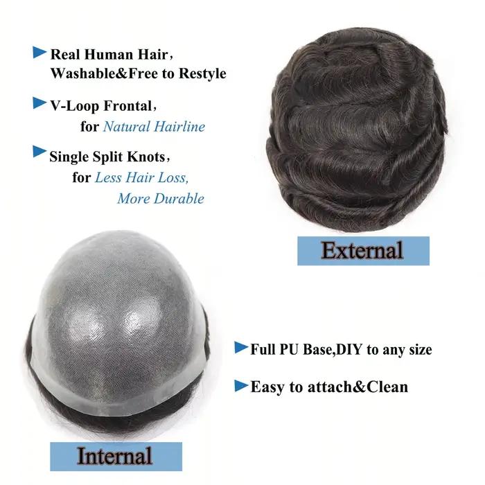 Toupet de peau fine, cheveux naturels, naissance des cheveux naturelle, prothèse capillaire à Double