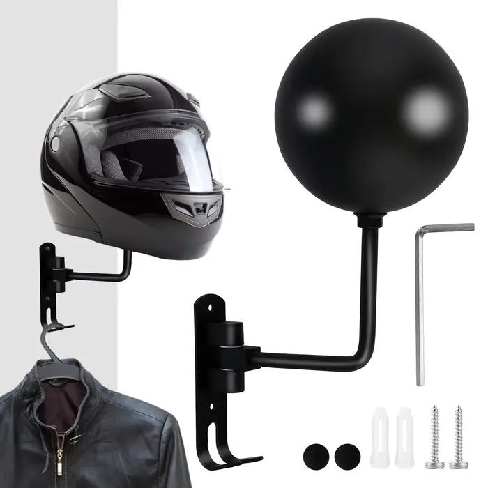 Porte-casque de moto Montage mural Rotation à 180 degrés Métal Casque de vélo Support de montage Cas