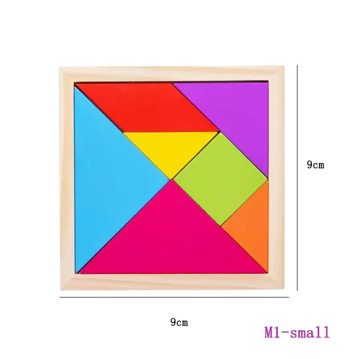 Ensemble de blocs de puzzle en bois, casse-tête, jouet Tangram, intelligence, blocs russes 3D colorés, Montessori pour occuper des moments de qualité avec la famille ou les amis occasions spéciales