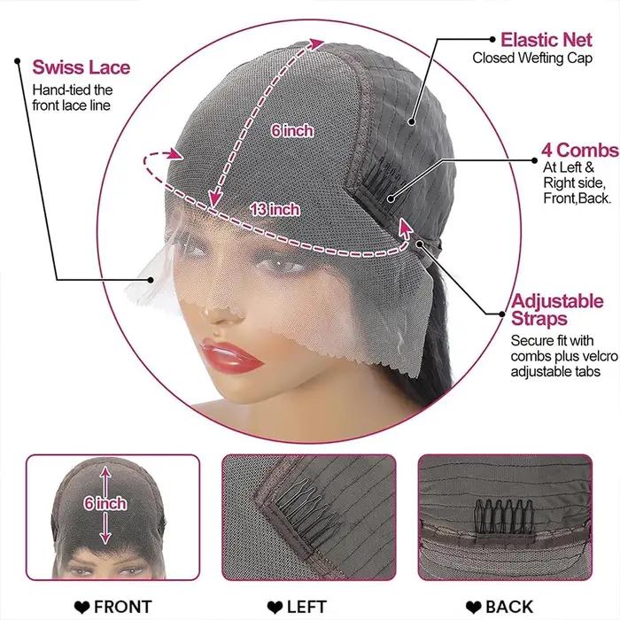 Perruque Lace Front Wig Body Wave transparente HD 13x4