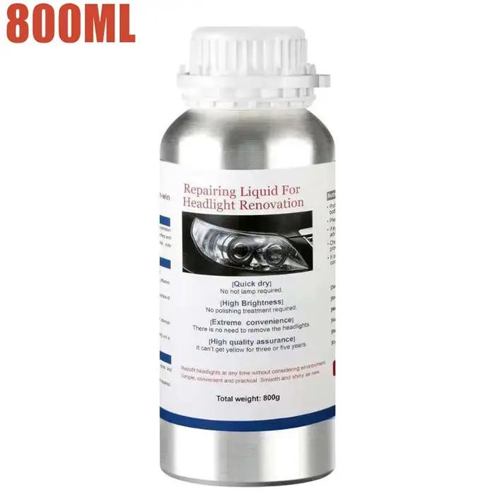 Kit de polissage chimique pour phares de voiture, 800ML, liquide polymère, réparation, dissolvant de