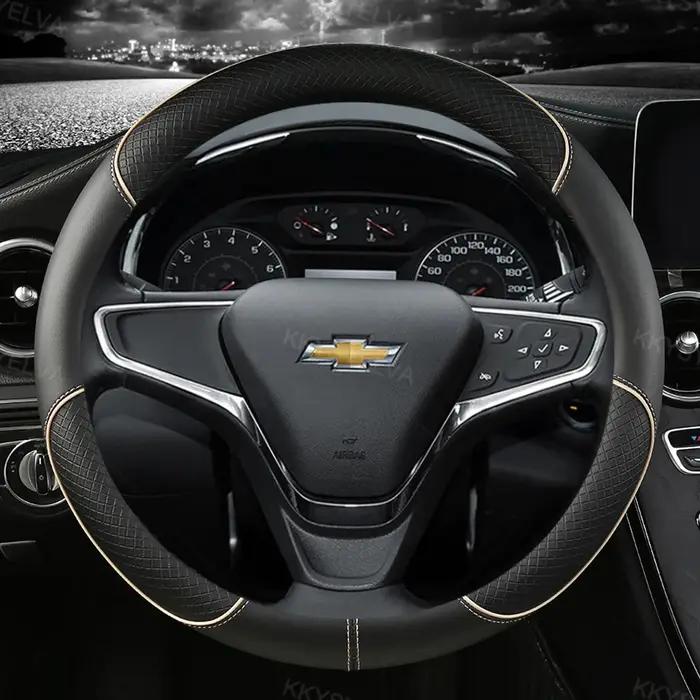 Housse de volant de voiture en cuir, 38cm, 15 pouces, pour Chevrolet Cruze Malibu Sail Spark Captiva