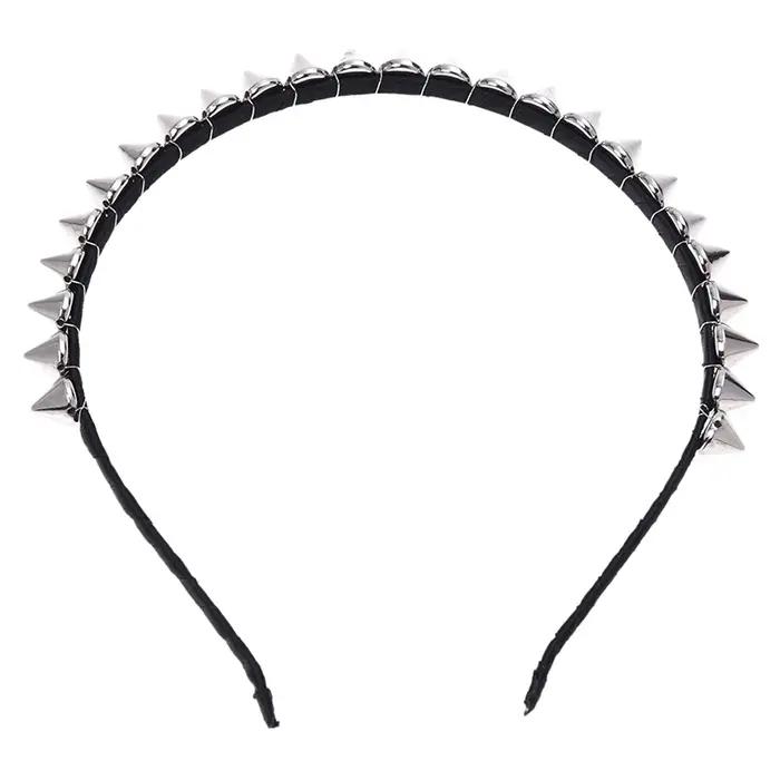 Argent métal Stud Rivet Spike bandeau cheveux bandeau Aliceband Punk fille