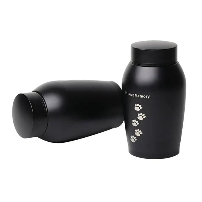 Urnes en acier inoxydable noir et or pour animaux de compagnie, pour chiens, chats, oiseaux, souris,