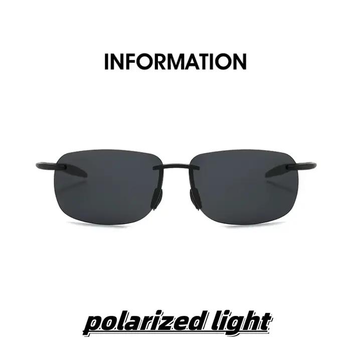 Nouvelles lunettes de soleil polarisées colorées ultra-légères sans cadre pour hommes et femmes maté