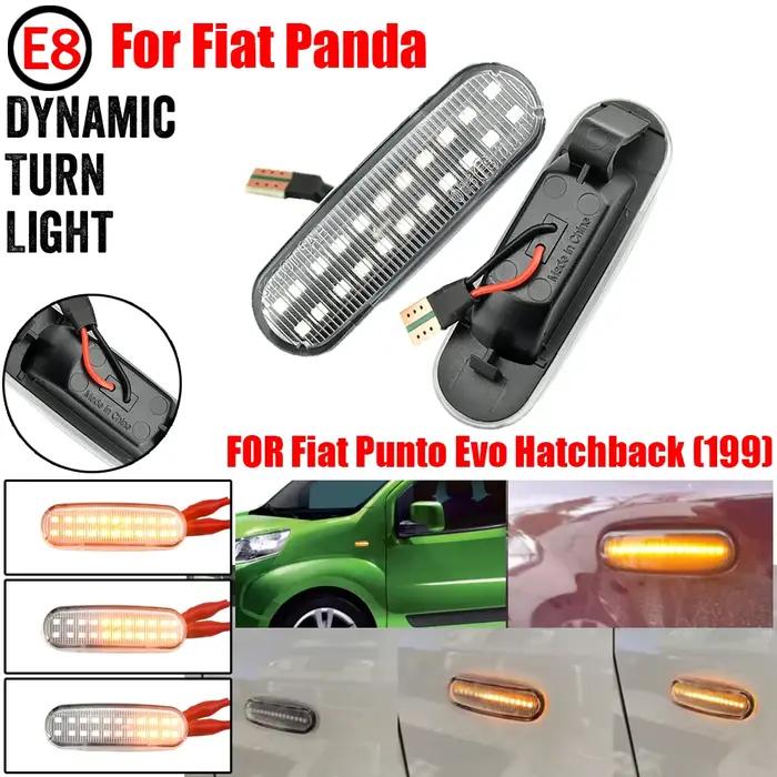 Clignotant LED dynamique, marqueur latéral, lampe répéteur pour Fiat Panda 169 Grande Punto Inkl Evo