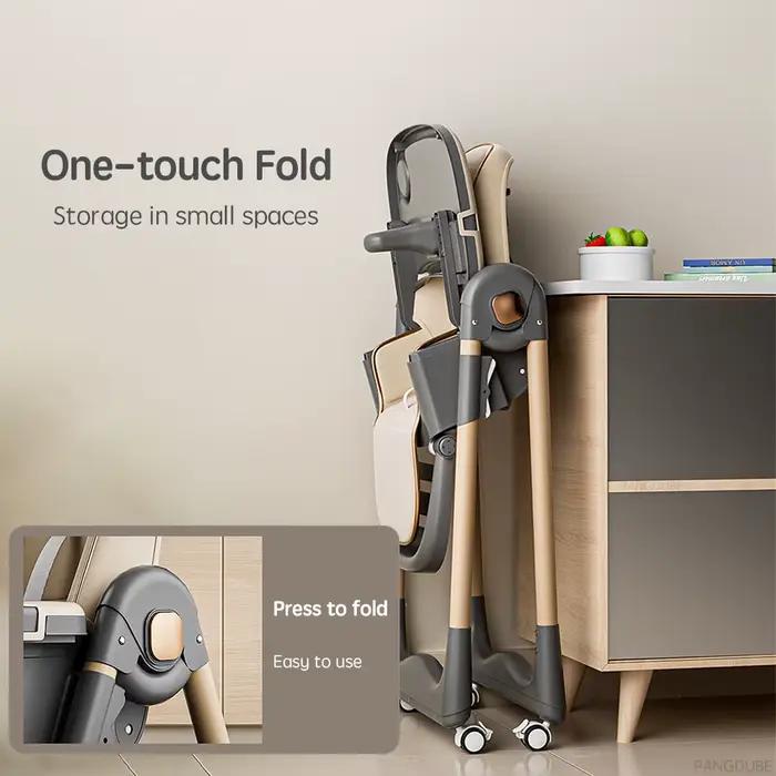 PANGDUBE Chaise haute pour bébé pour nourrir, inclinable, pliante et relevable, chaise haute à roule