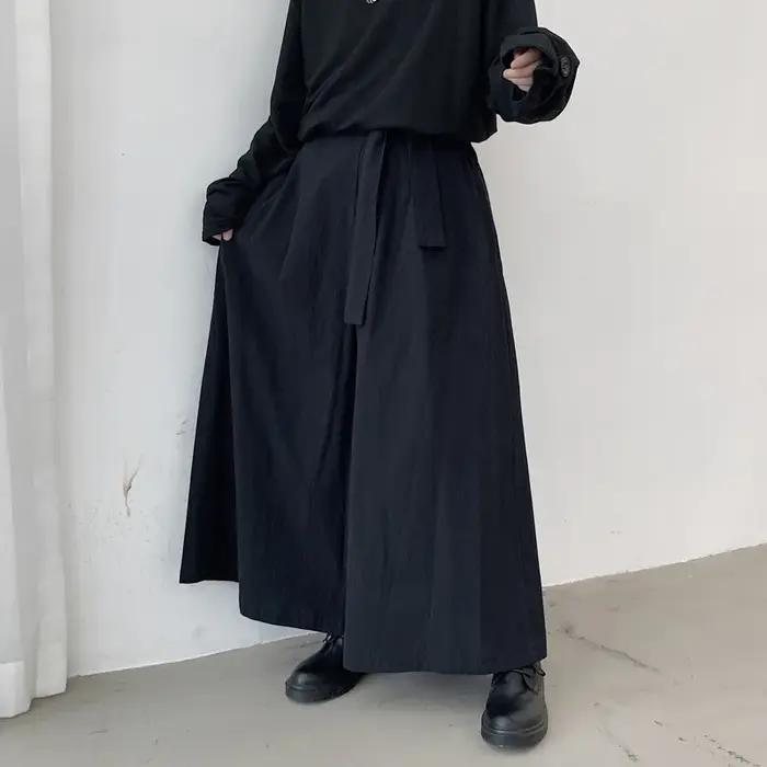 Hommes Hakama Harajuku Kimono samouraï pantalon hommes décontracté pantalons larges hommes Style chi