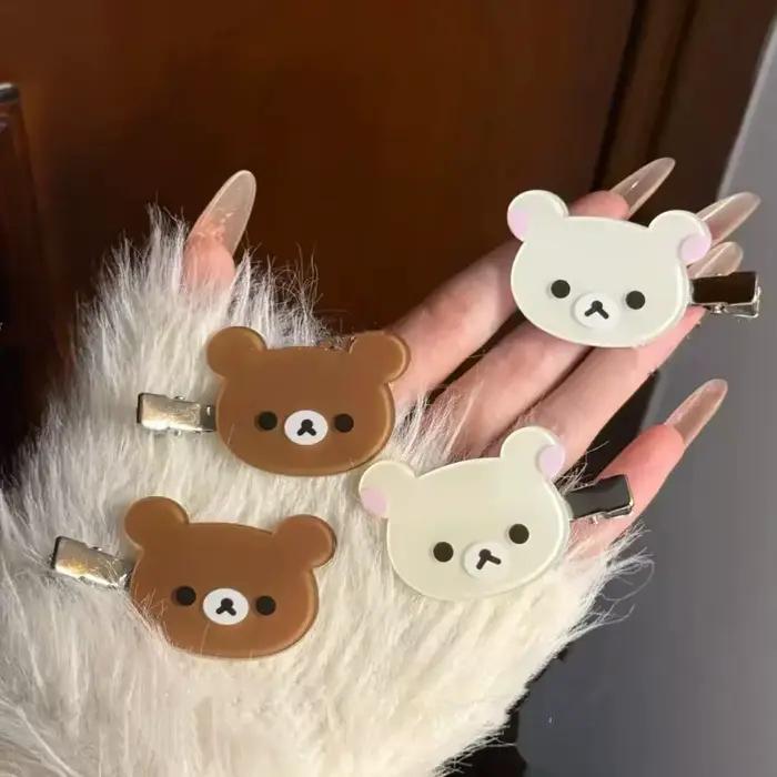 Dessin animé Rilakkuma épingle à cheveux filles Anime Relax ours bec de canard pince femmes mignon p