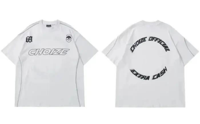 T-shirt col rond en polyester micro élastique respirant pour hommes, à la mode, 69 lettres imprimées