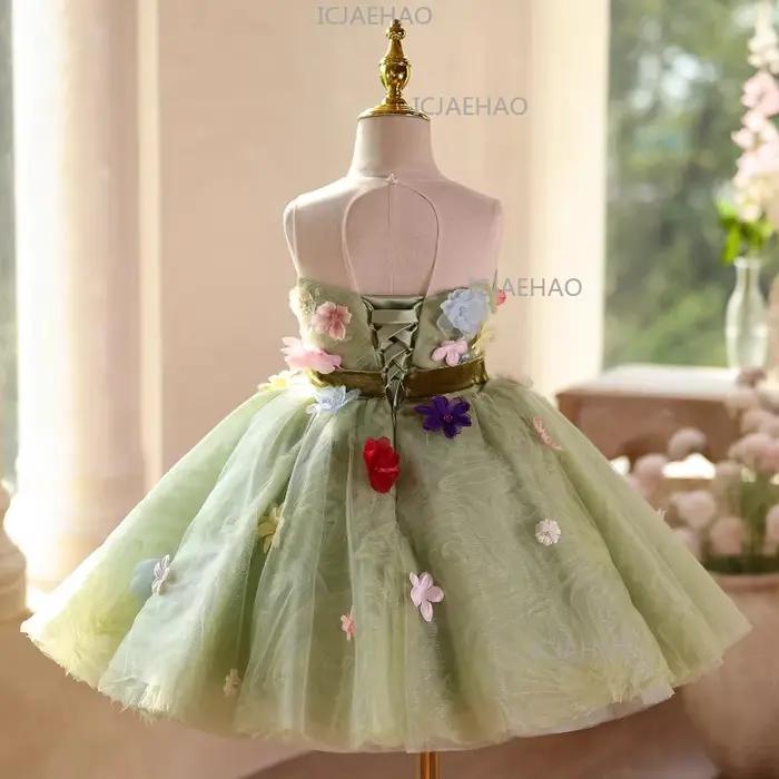 Robe de Princesse pour Enfants, Costume de Fille pour Anniversaire, Robe de Performance au Piano, Te