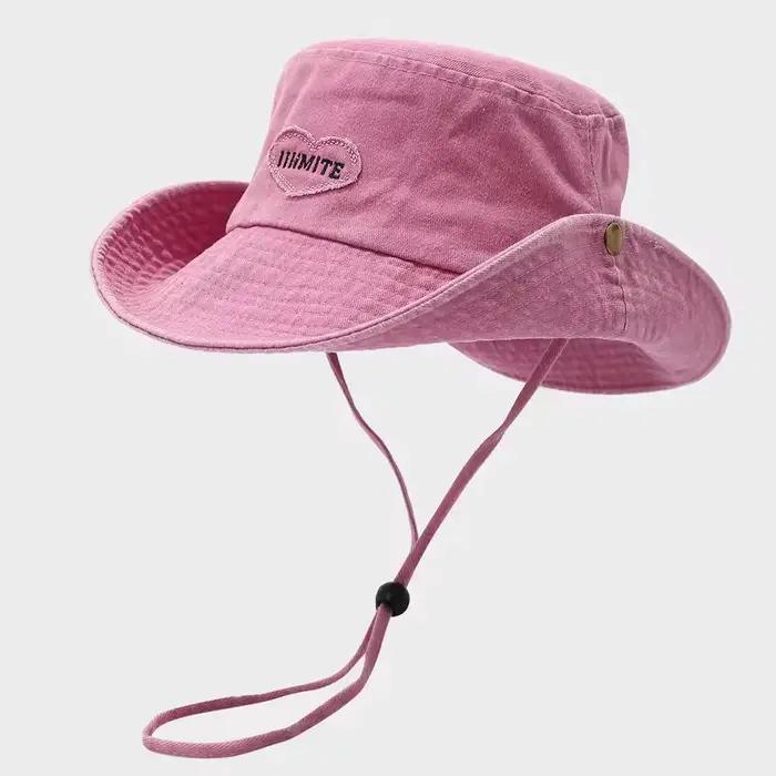 Chapeaux de Cowboy délavés rétro japonais pour femmes, Protection solaire de Camping en plein air, c