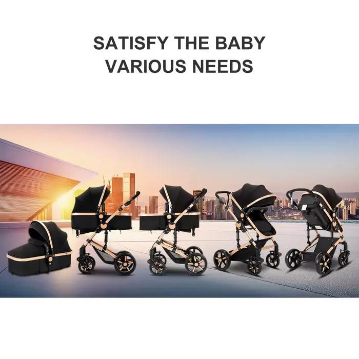 Haute paysage 3 en 1 poussette bébé Convertible landau pour bébé avec siège auto multifonction pouss