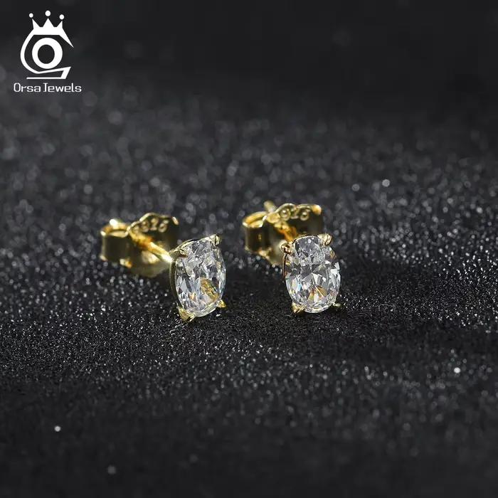 ORSA JEWELS exquis 925 boucles d'oreilles en argent Sterling Zircon pour les femmes brillant 8A Prem