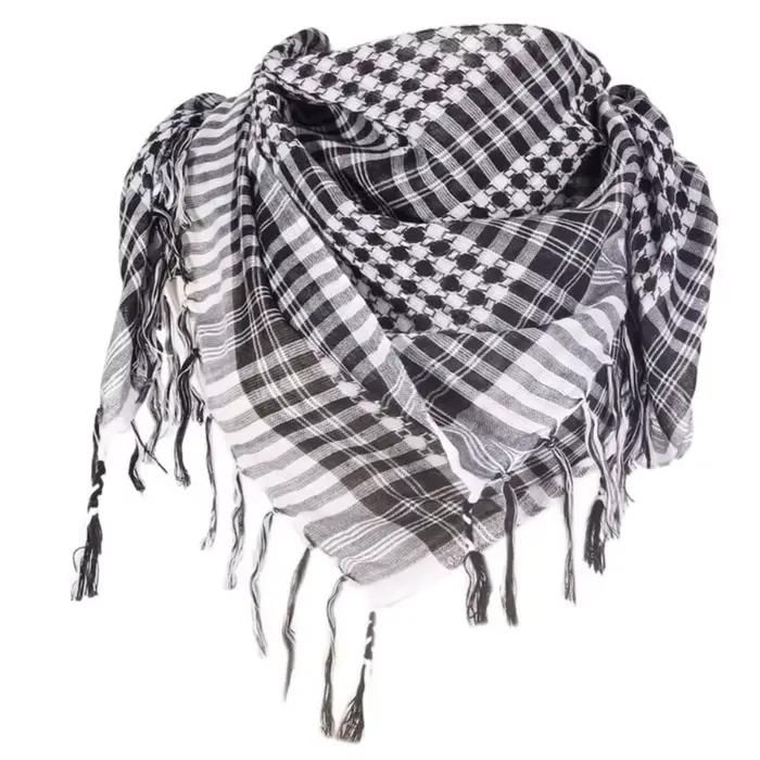 Grand foulard arabe Shemagh avec pompon