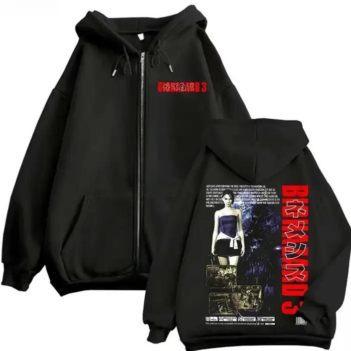 Sweat à capuche imprimé Resident Evil pour homme et femme, confortable, style streetwear ample